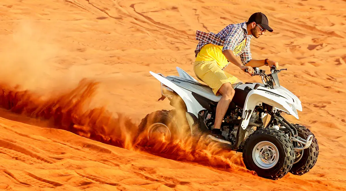 Quad Biking Action Shot at Dubai desert