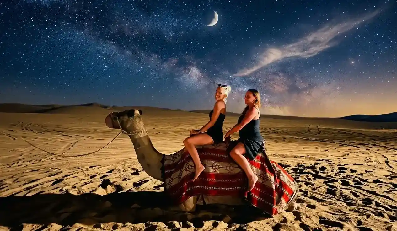 Camel safari at Dubai desert