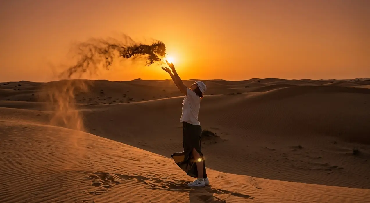 Sunset photograpghy at desert safari Dubai