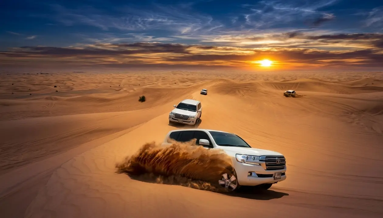 Sunset evening desert safari