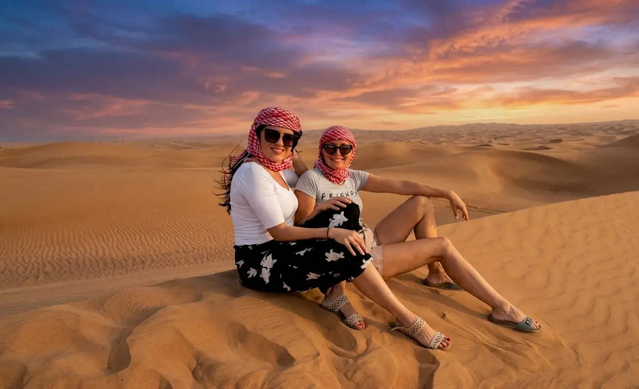 Relax at Dubai desert dunes
