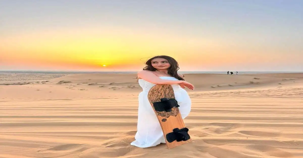 Sandboarding desert safari Dubai