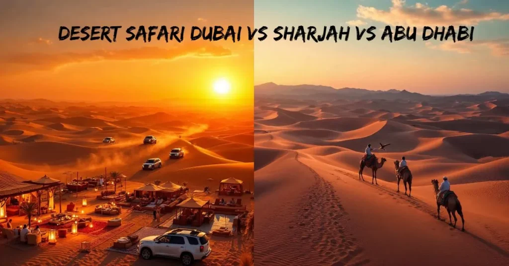 Desert Safari Dubai vs Sharjah vs Abu Dhabi