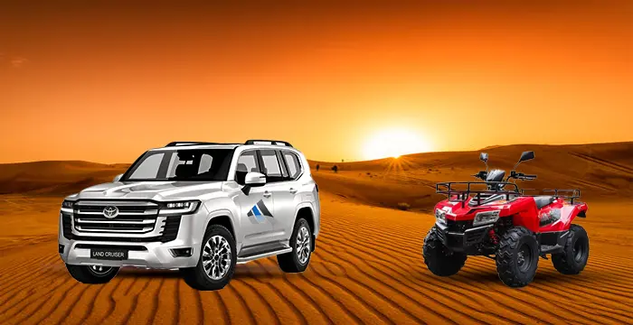 Desert safari Dubai with quad bike ride on golden sand dunes