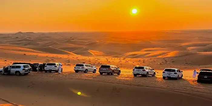 Camel ride and dune bashing during desert safari in Dubai with discount packages