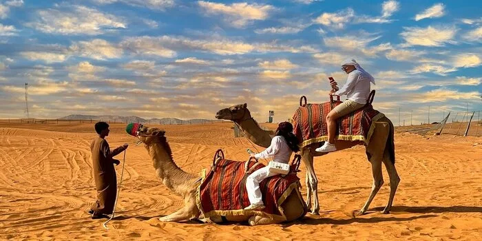 Sunset over red dunes during my desert safari Dubai experience