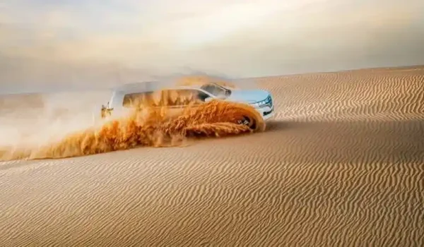 dune bashing safari at morning